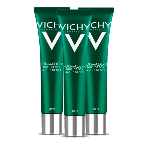 Kit Creme Facial Vichy Normader Nuit Detox 40ml (3 Unidades)