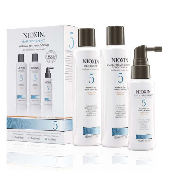 Kit Nioxin System 5 Para Cabelos Normais a Espessos (3 Produtos)