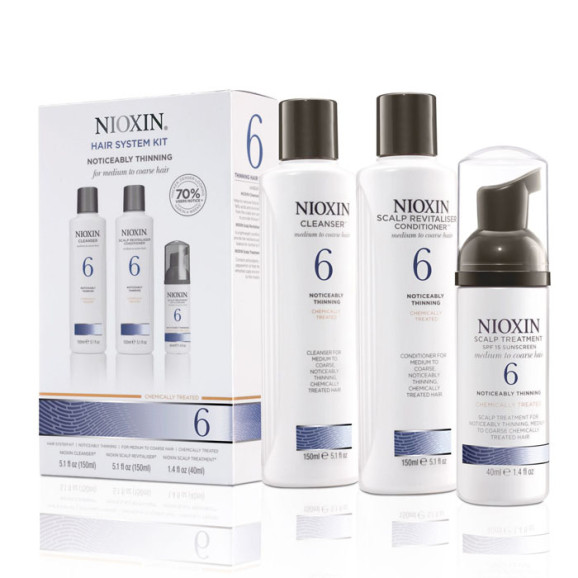 Kit Nioxin System 6 Para Cabelos Normais a Espessos (3 Produtos)